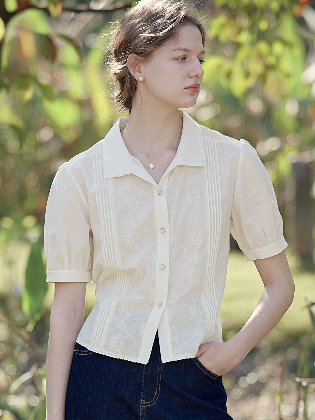 Madelynn Rose Embroidered White Blouse