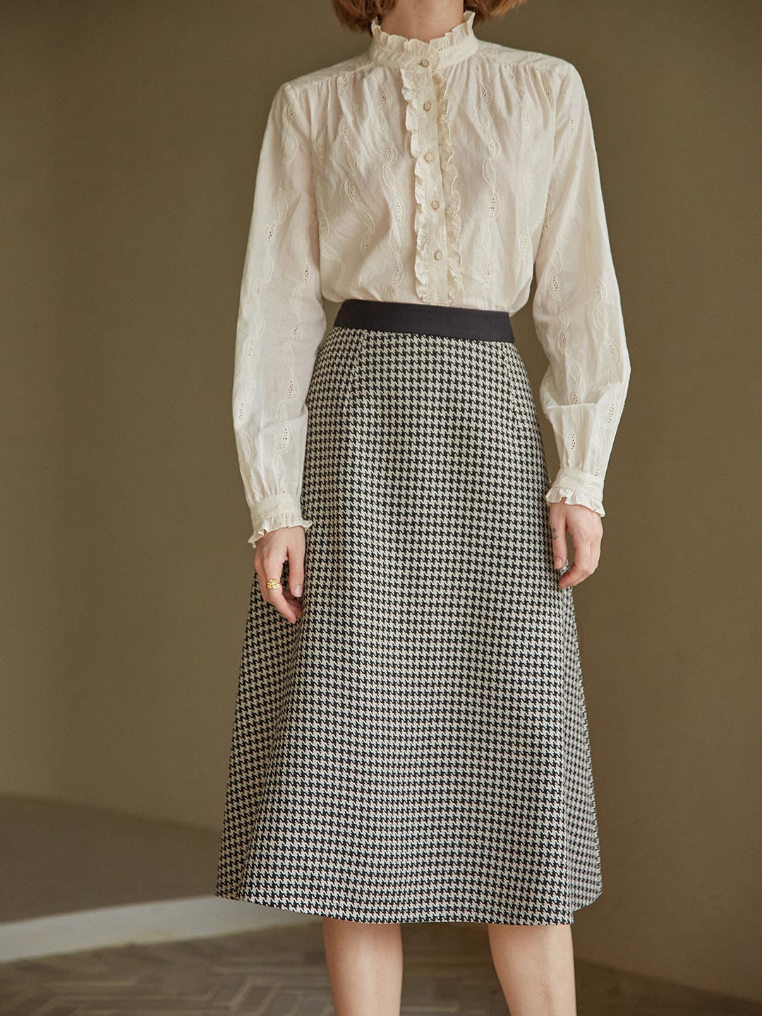 (Clearance) Dawn Houndstooth Skirt – Simple Retro