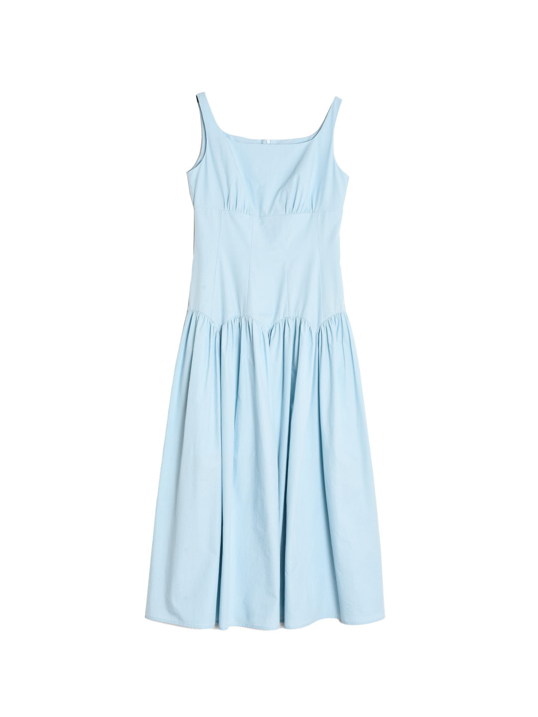 Jemma Square Neck Patchwork Dress - Blue