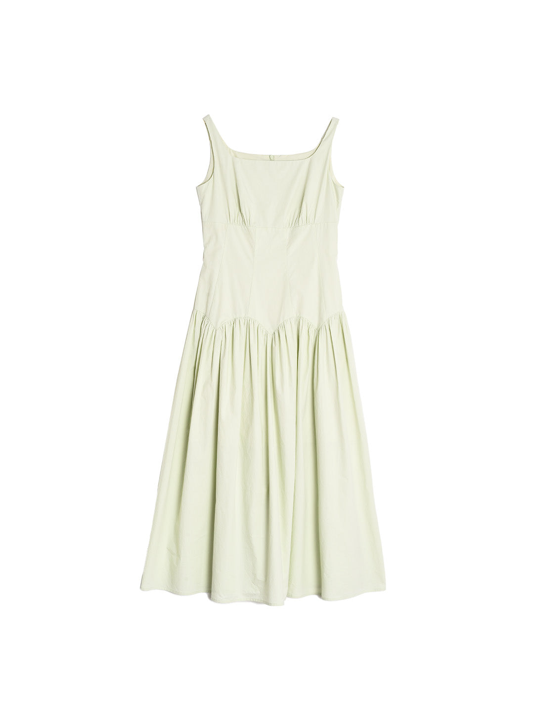 Jemma Square Neck Patchwork Dress - Green