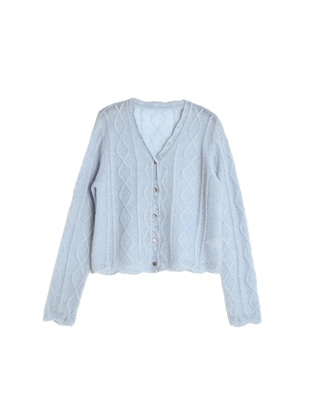 Gabriella V-Neck Knit Wool Cardigan