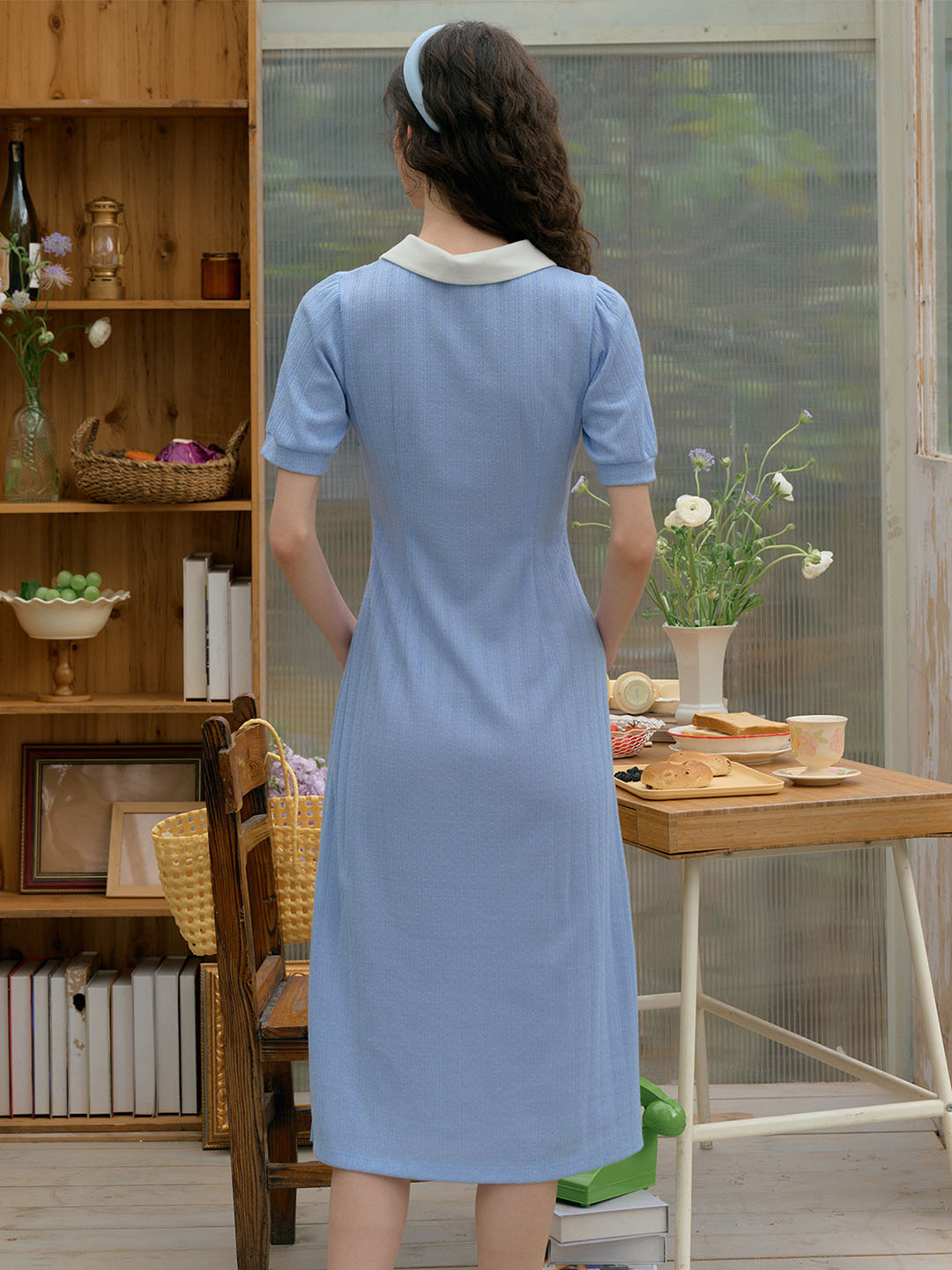 【Final Sale】Marlee Bow Peter Pan Collar Contrast Dress