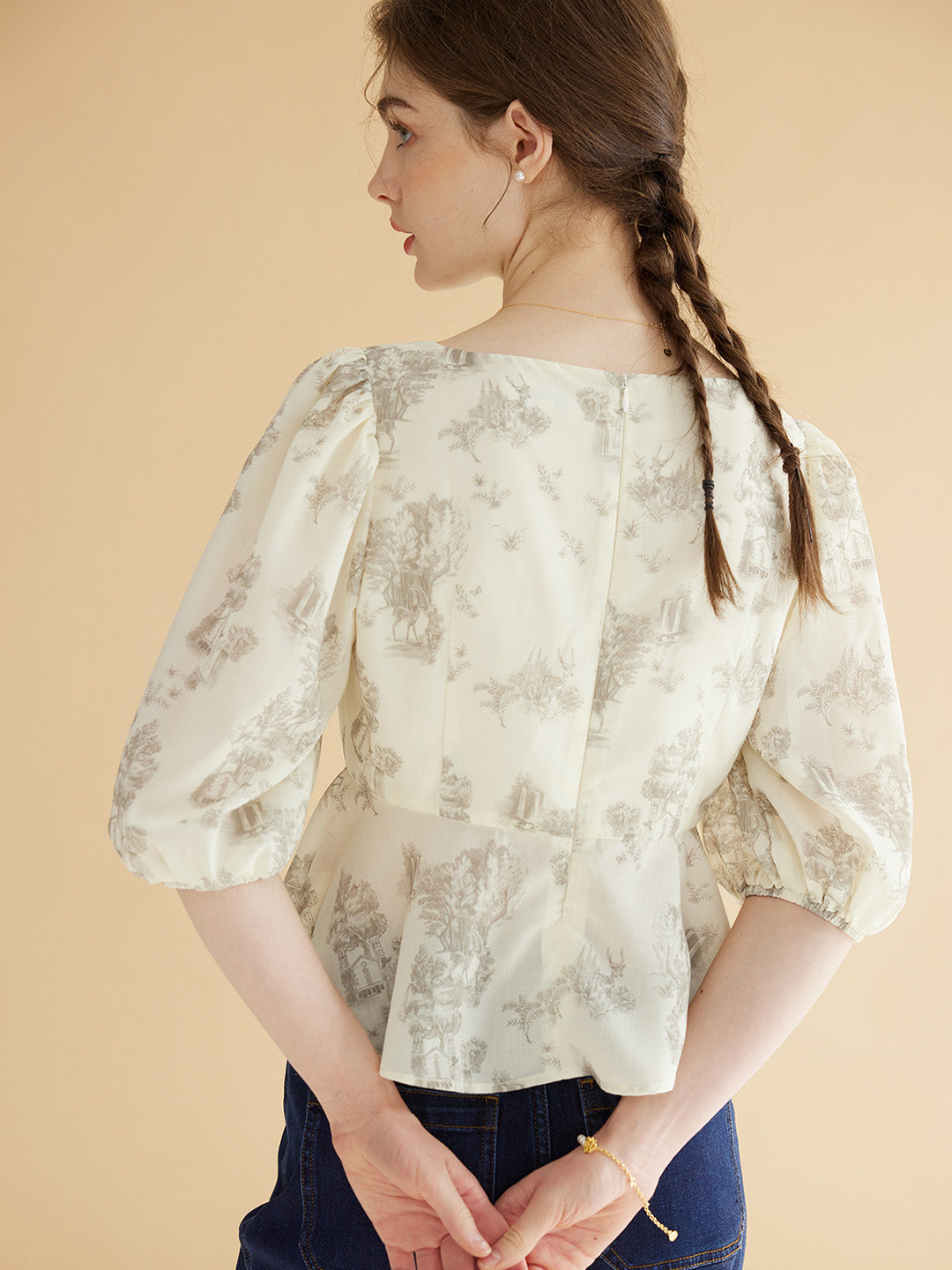 【Final Sale】Malayah Rose Print Knotted Cutout Top