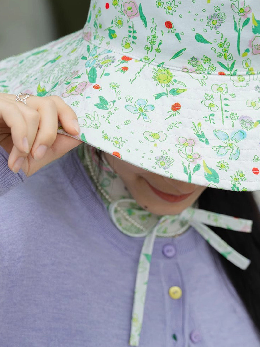 Chowxiaodou Floral Printed Bucket Hat