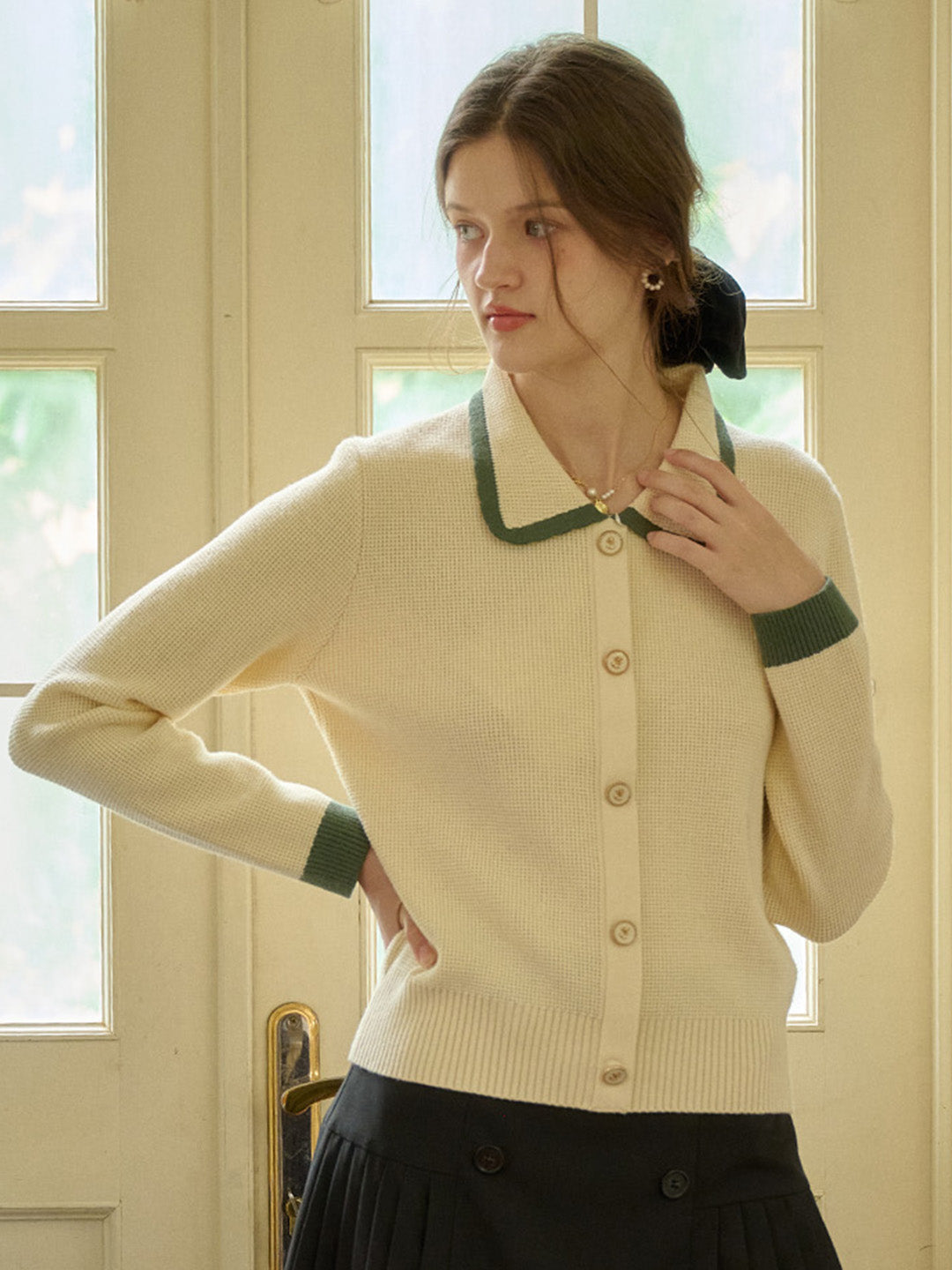 【Final Sale】Stella Peter Pan Collar Knit Cardigan