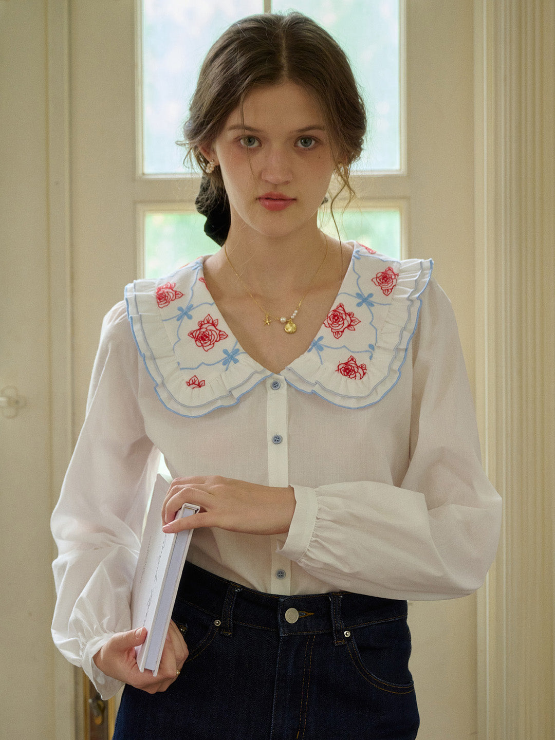 【Final Sale】Irina Simple Lace Collar Blouse