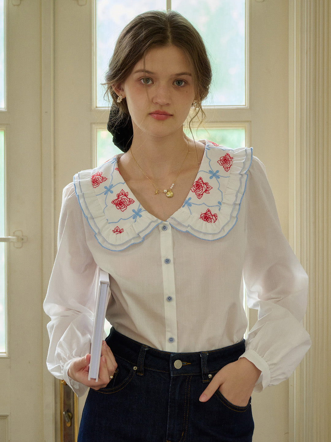 【Final Sale】Irina Simple Lace Collar Blouse