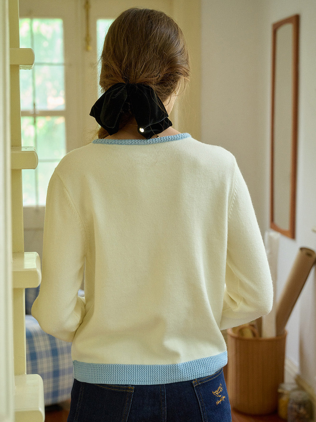 【Final Sale】Clementina Round Neck Bow Cardigan