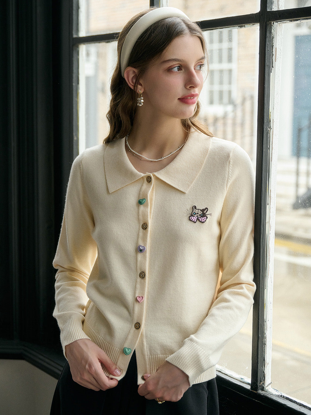 【Final Sale】Rosalie Peter Pan Collar Button Cardigan