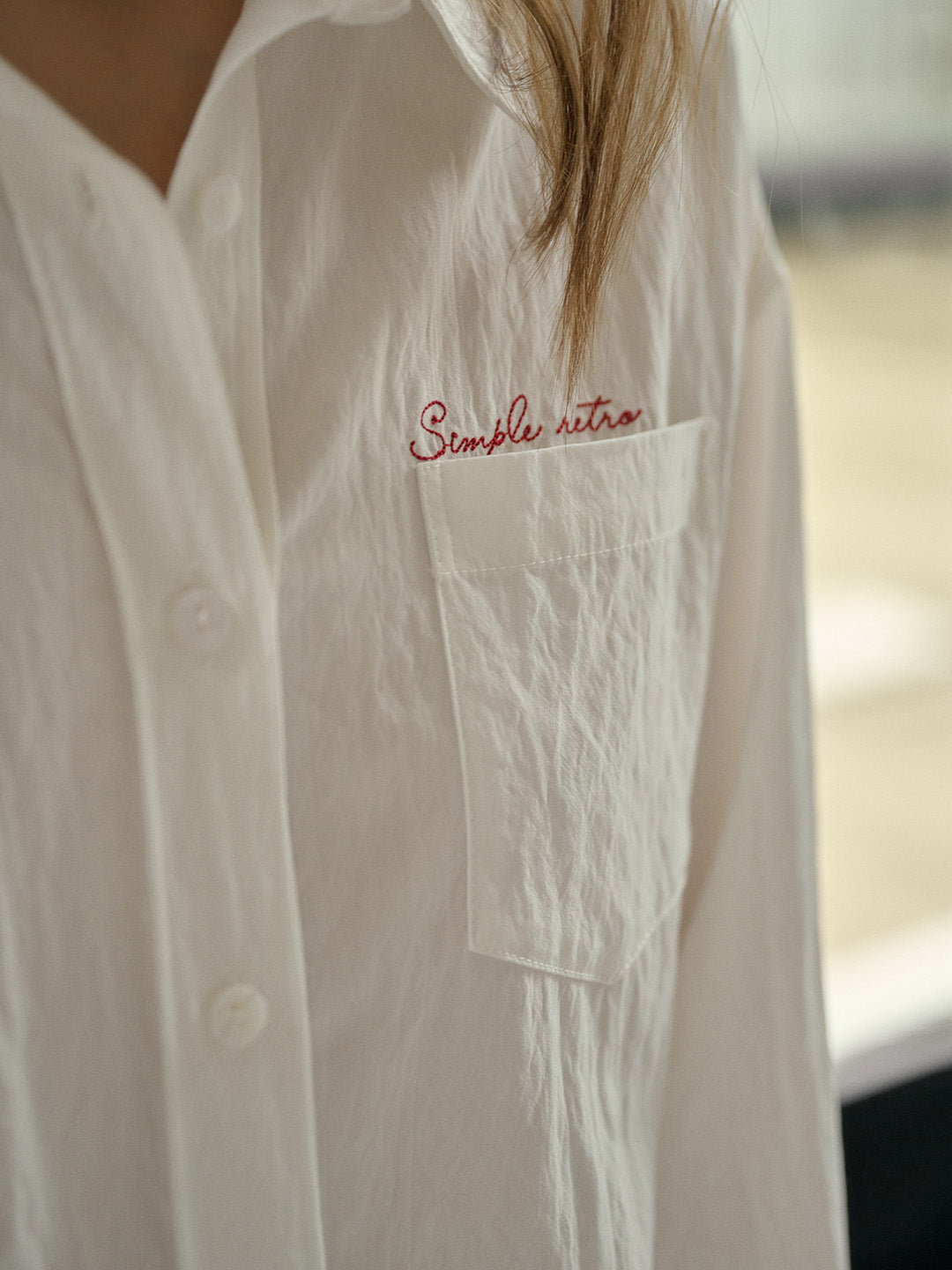 Estrella Classic Lapel Contrast SR Logo Embroidered Pocket Shirt