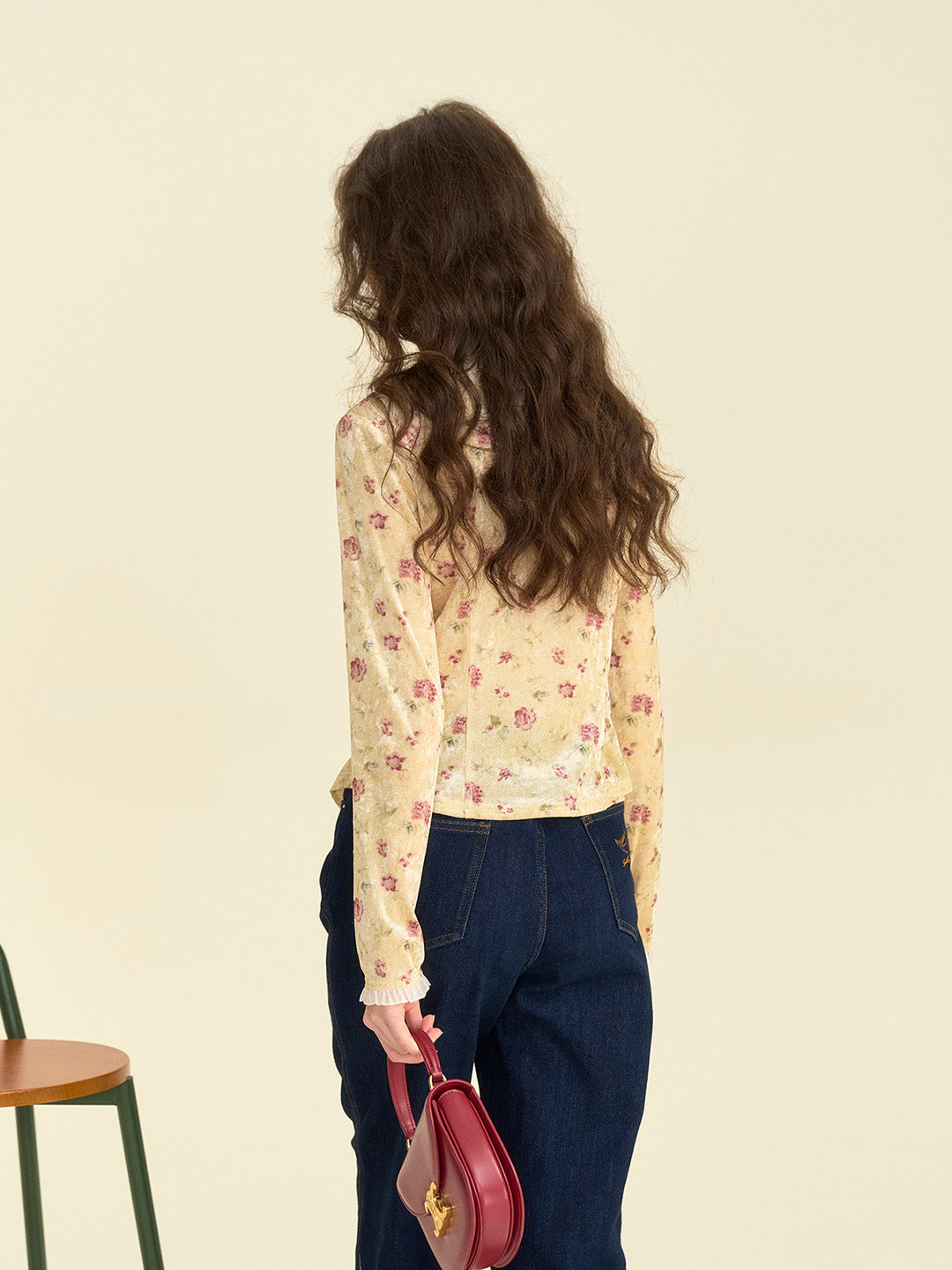 【Final Sale】Savannah Round Neck Lace Collar Floral Blouse