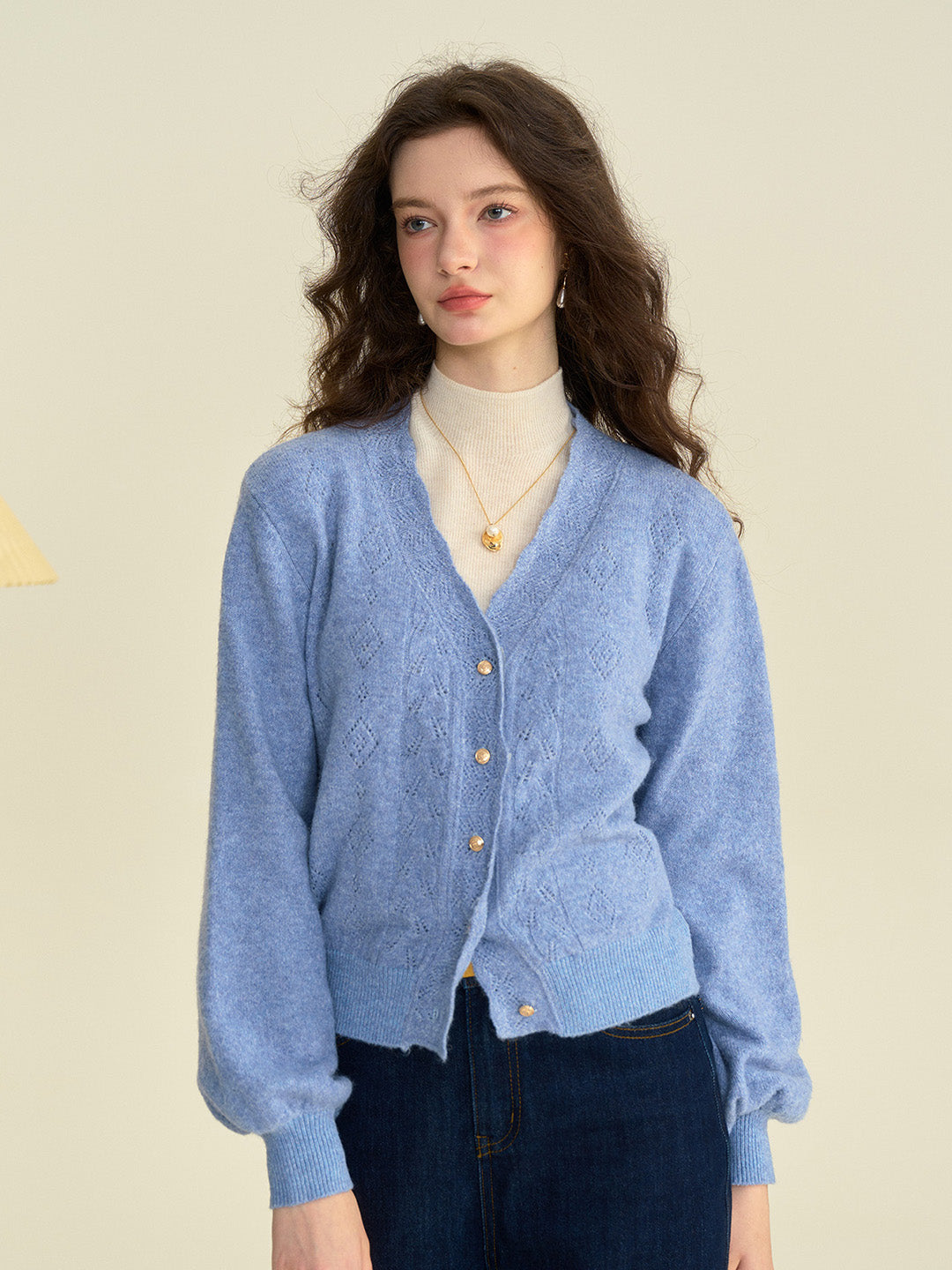 【Final Sale】Halle V-Neck Knit Wool Cardigan