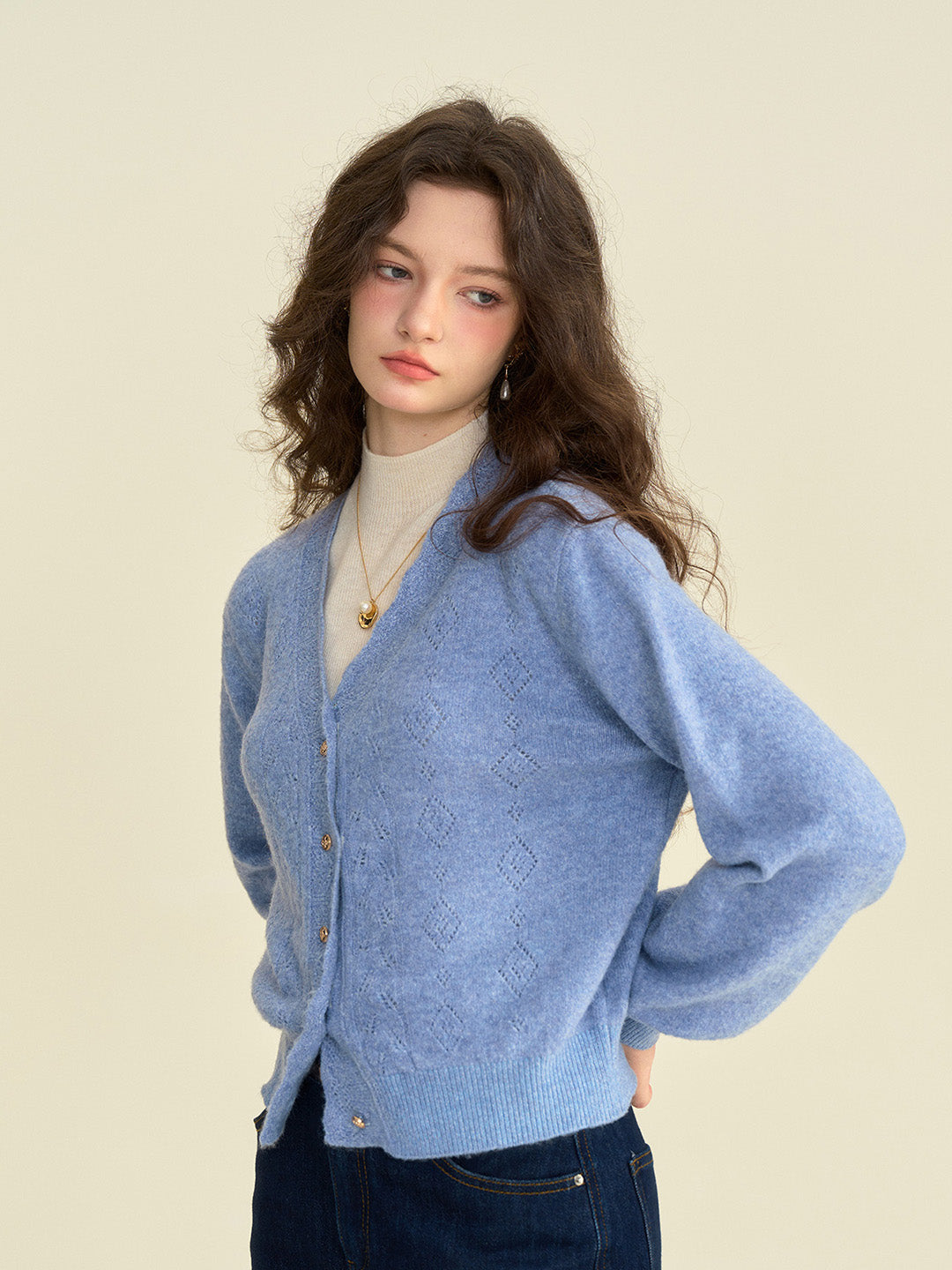 【Final Sale】Halle V-Neck Knit Wool Cardigan