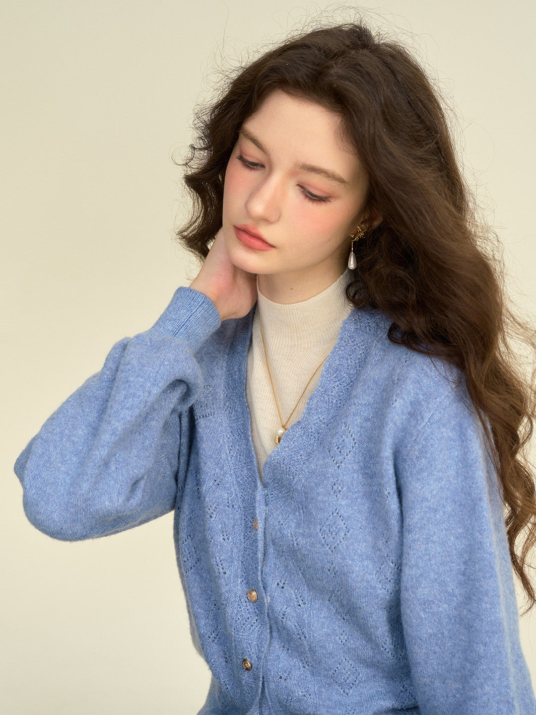 【Final Sale】Halle V-Neck Knit Wool Cardigan