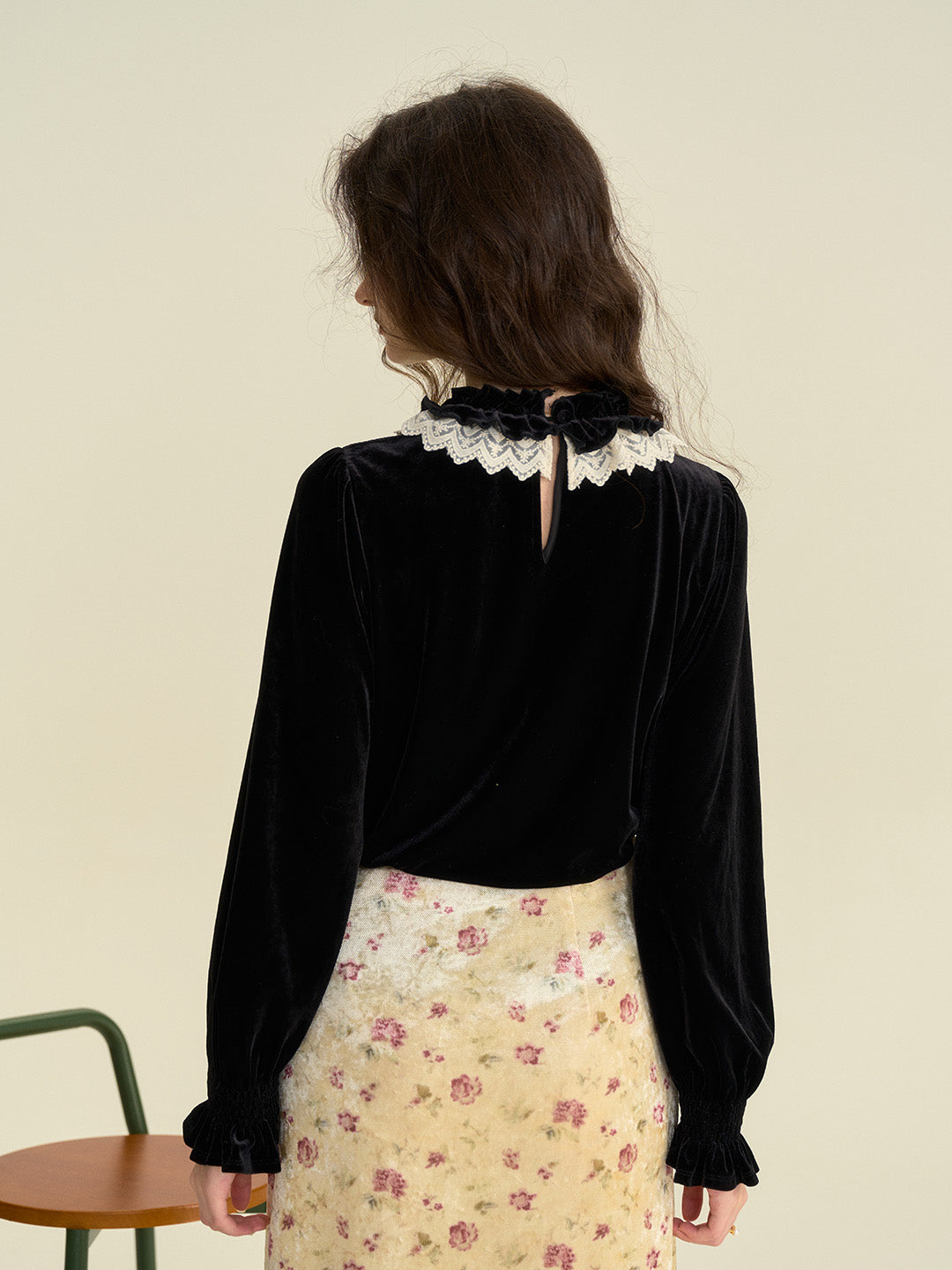 【Final Sale】Allyson Peter Pan Collar Lace Lace Embroidery Shirt