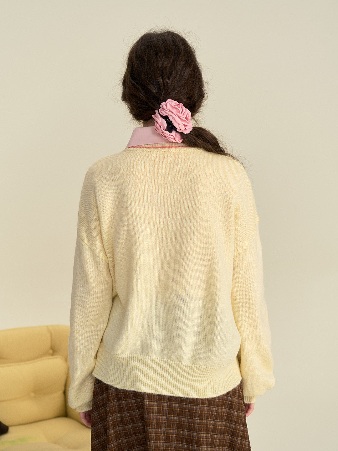 【Final Sale】Ayra Round Neck Flower Pattern Elegant Long Sleeve Pullover Jumper