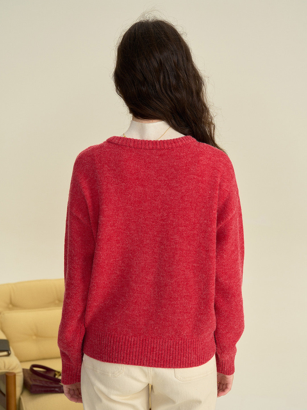 【Final Sale】Natalie Round Neck Snowman Wool Sweater