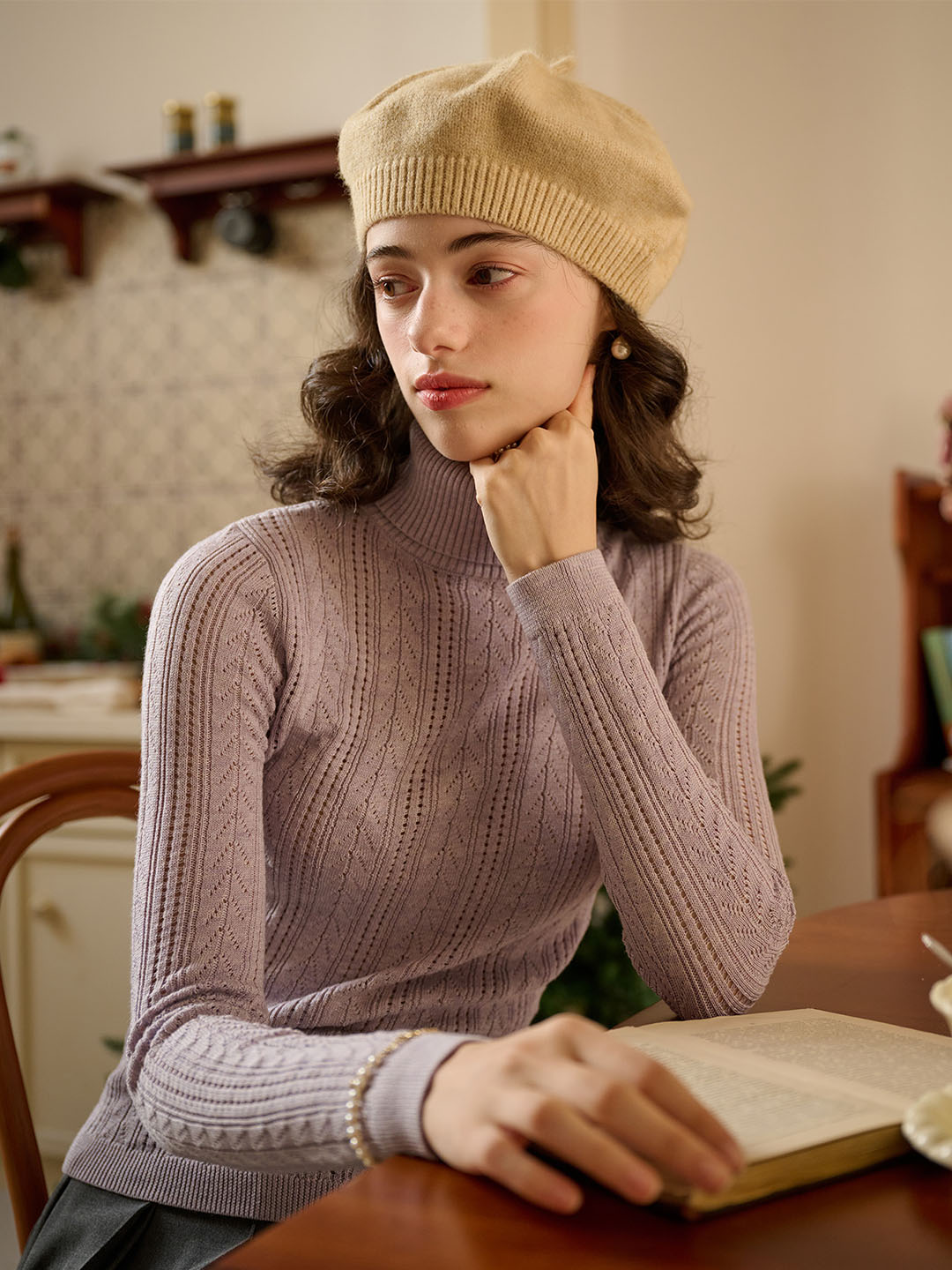 【Final Sale】Ariana Solid Color Turtleneck Slim Fit Knitted Top