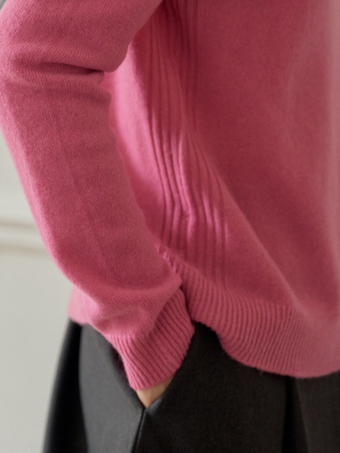 Solana Basic Versatile Turtleneck 100% Wool Sweater - Pink