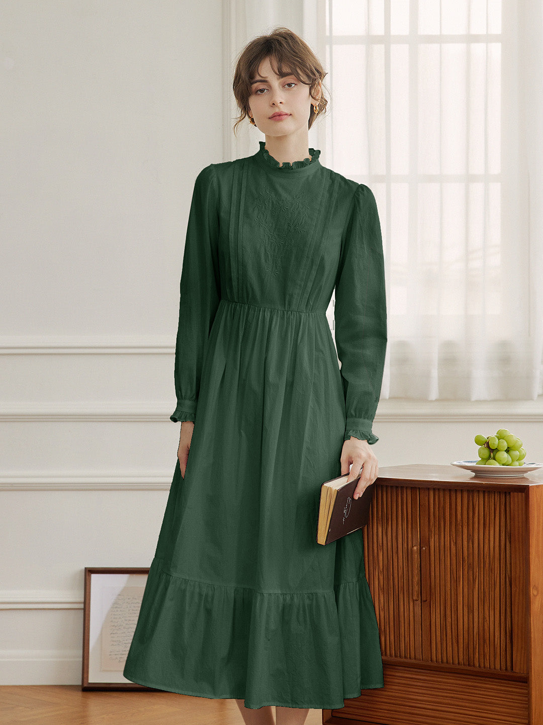 【Black Friday】Braelyn Simple Mockneck A-Line Cotton Dress