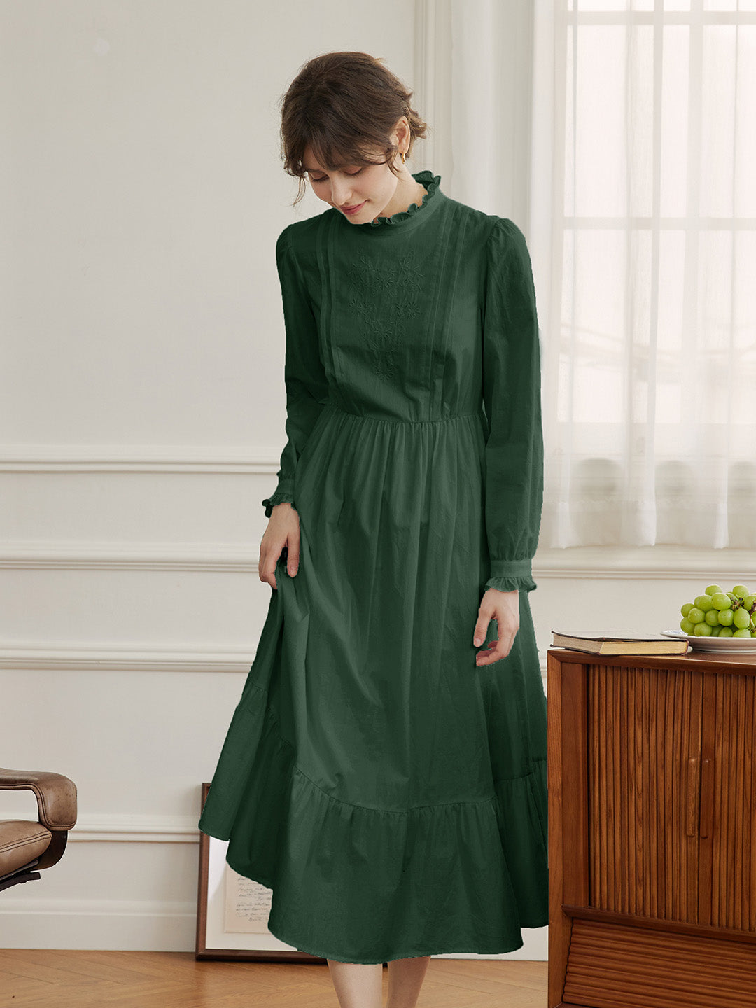 【Black Friday】Braelyn Simple Mockneck A-Line Cotton Dress