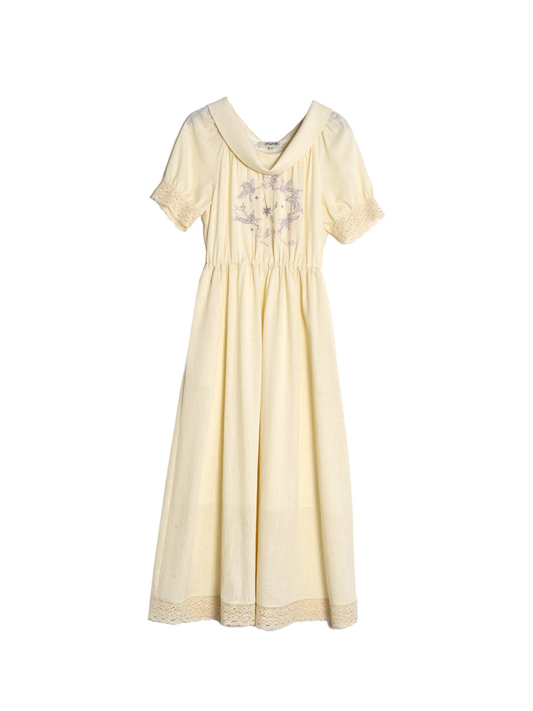 Reign Cowl Neck Reversible Lace Embroidery Dress