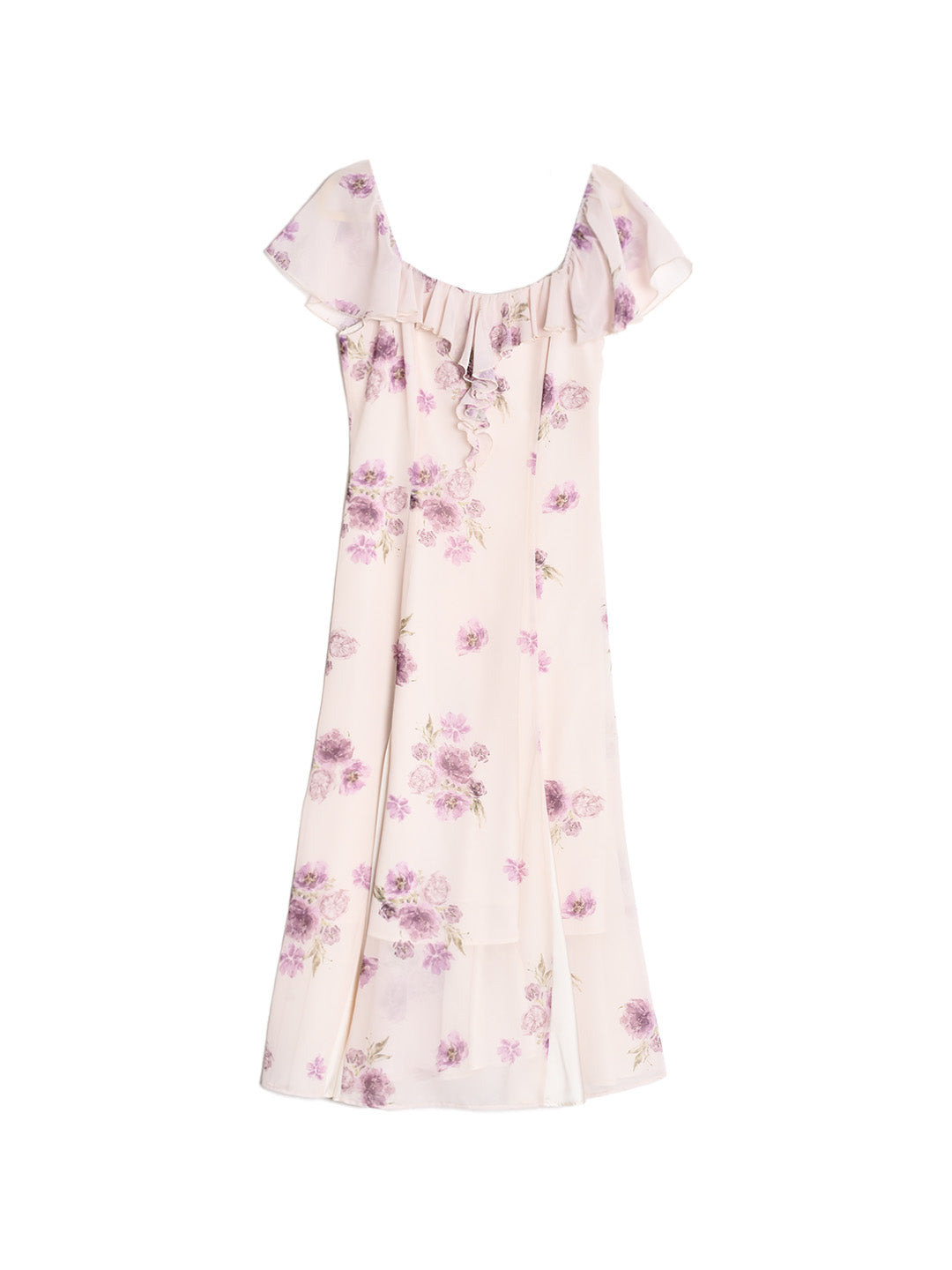 Winter Square Neck Floral Dress