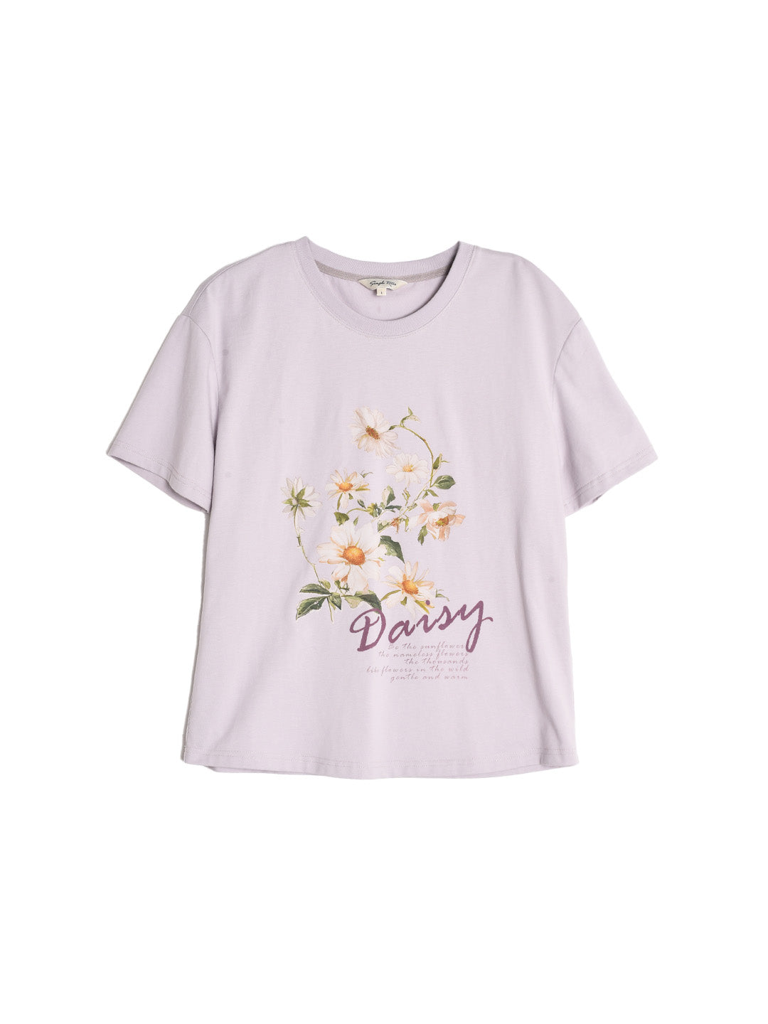 Daisy Round Neck Antique Flower T-shirt