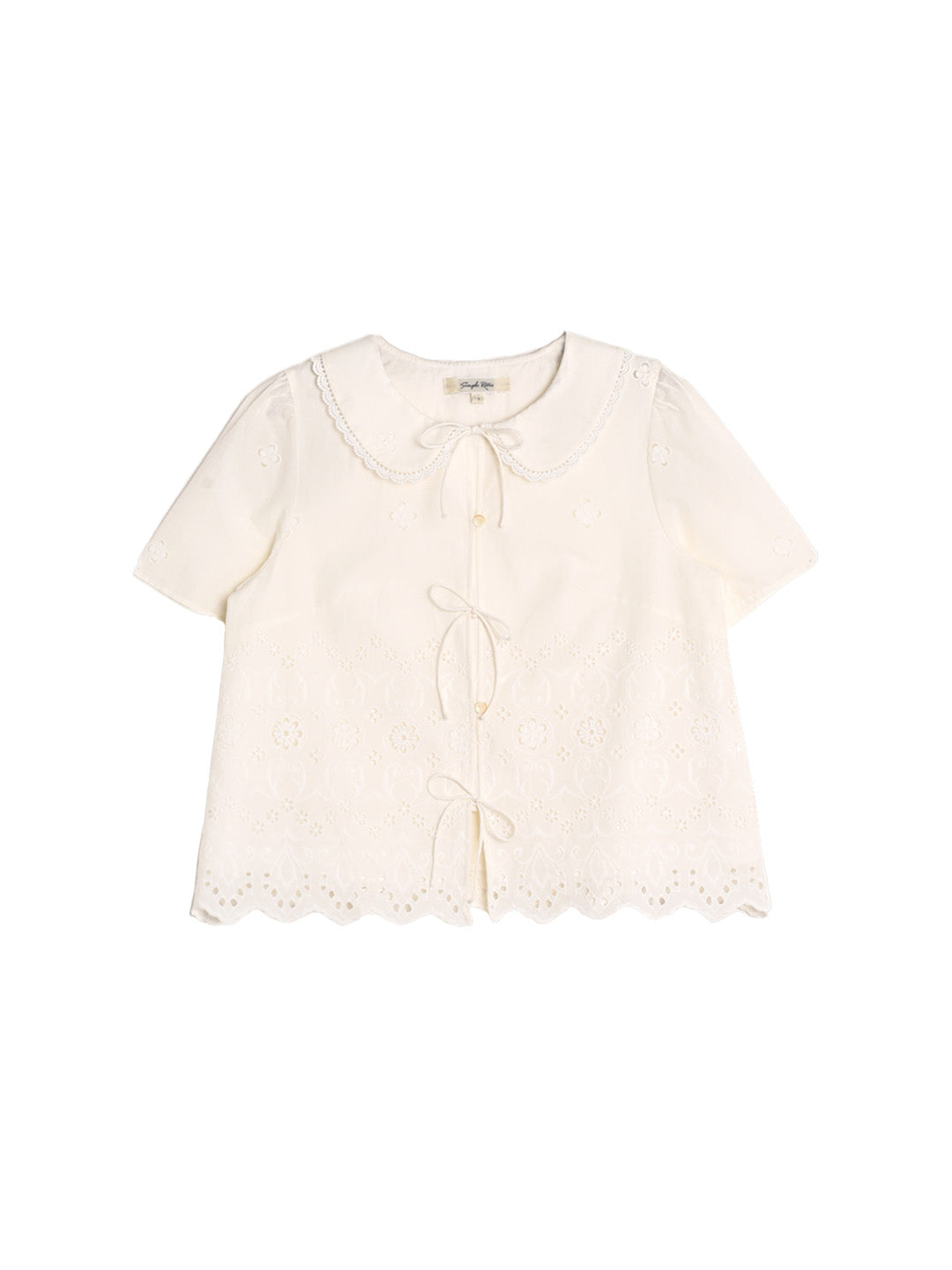 Alayna Peter Pan Collar Embroidery Cotton Blouse