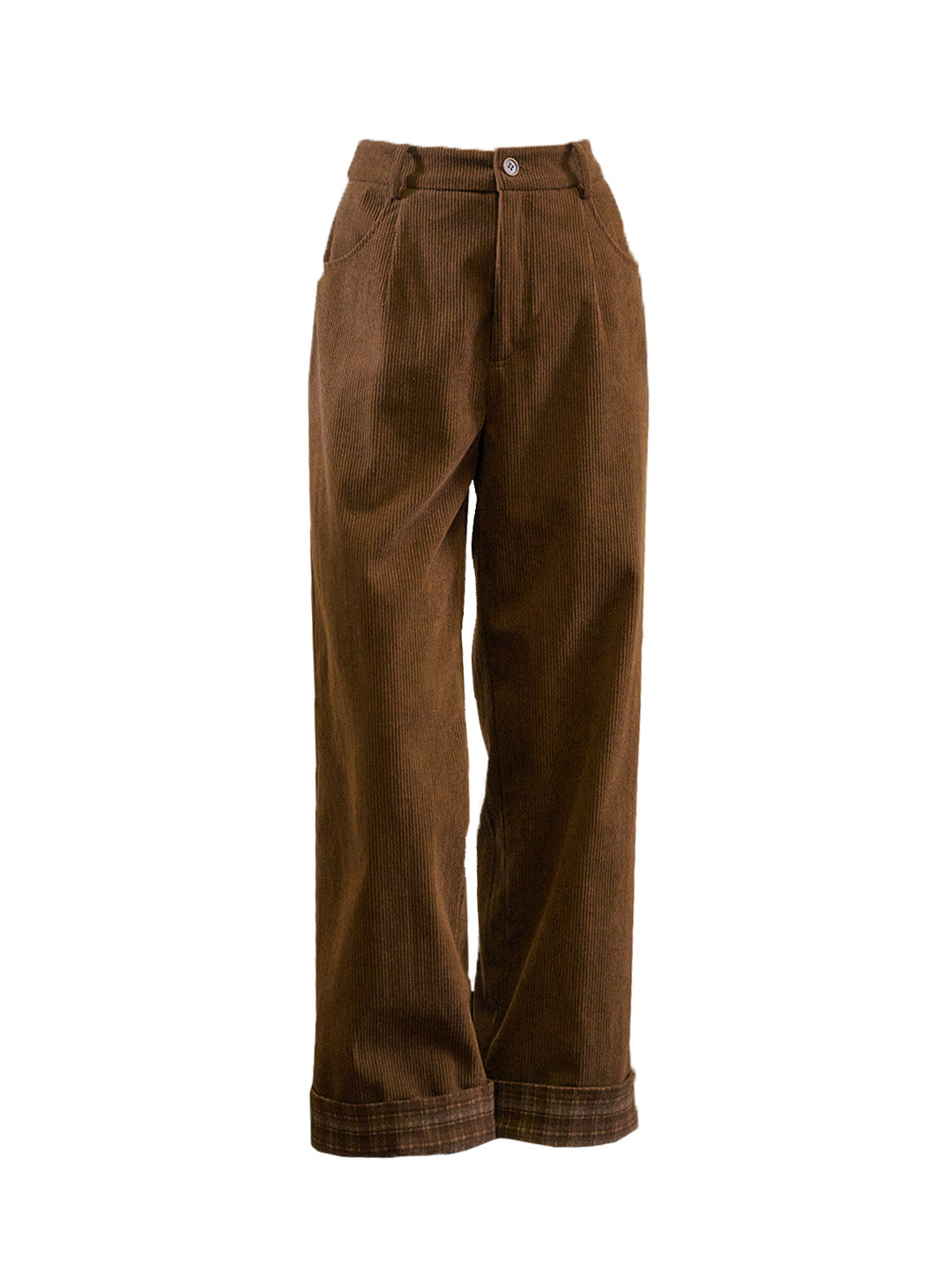 Lila Classic Corduroy Straight Trousers - Brown