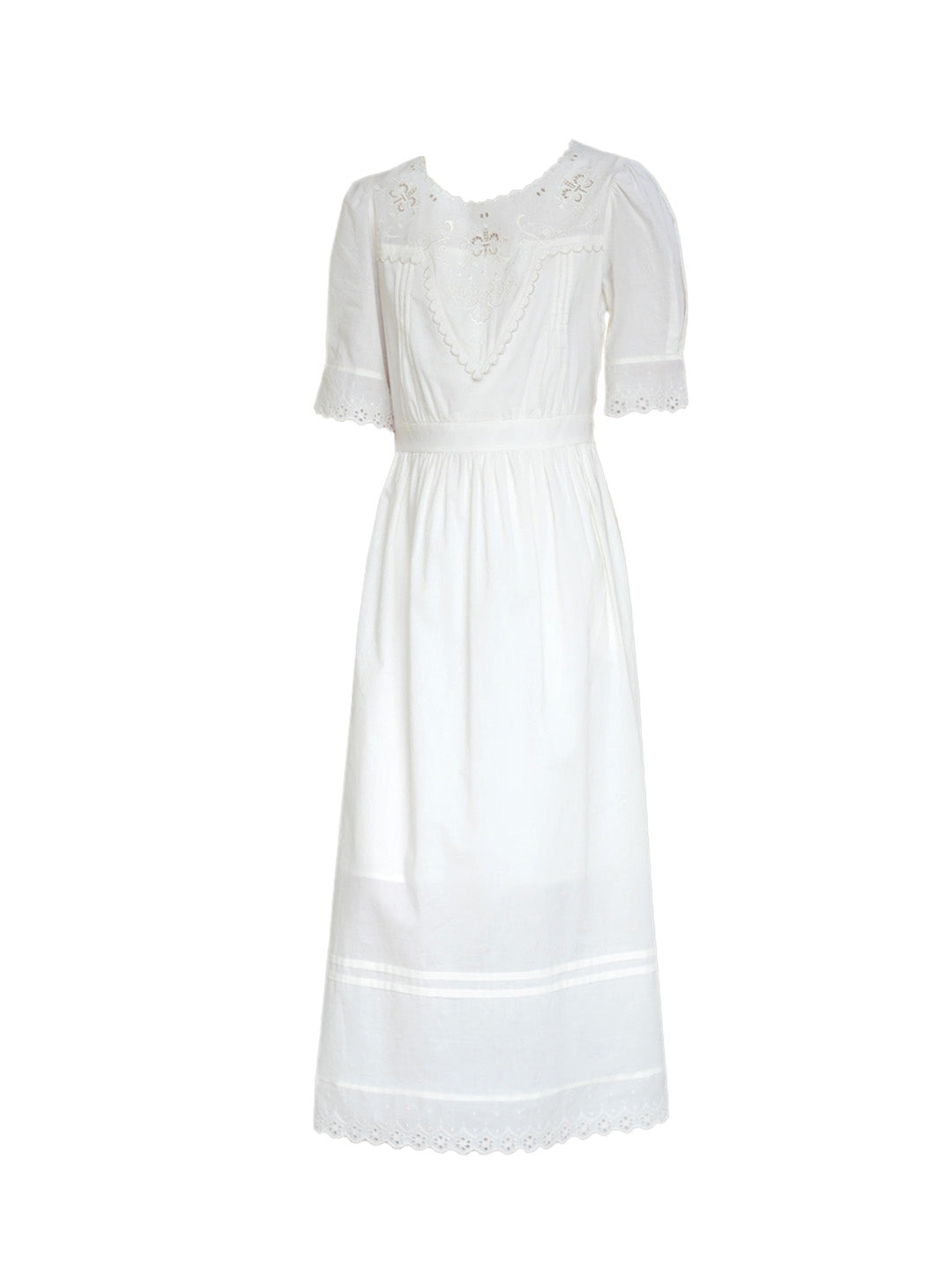 Evie Round Neck Embroidery Dress