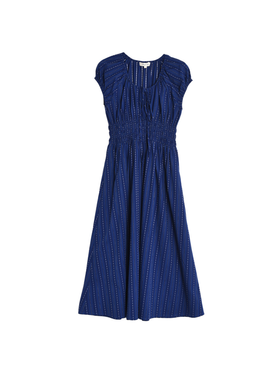 Sapphire Round Neck Waist Cotton Dress