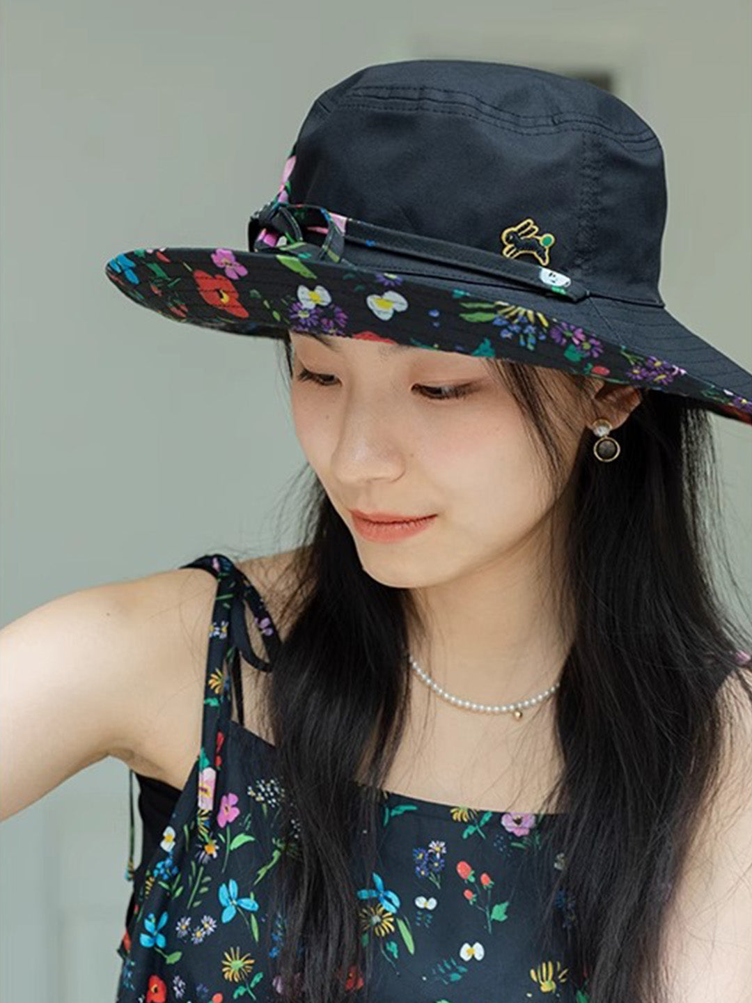 Chowxiaodou Floral Printed Bucket Hat