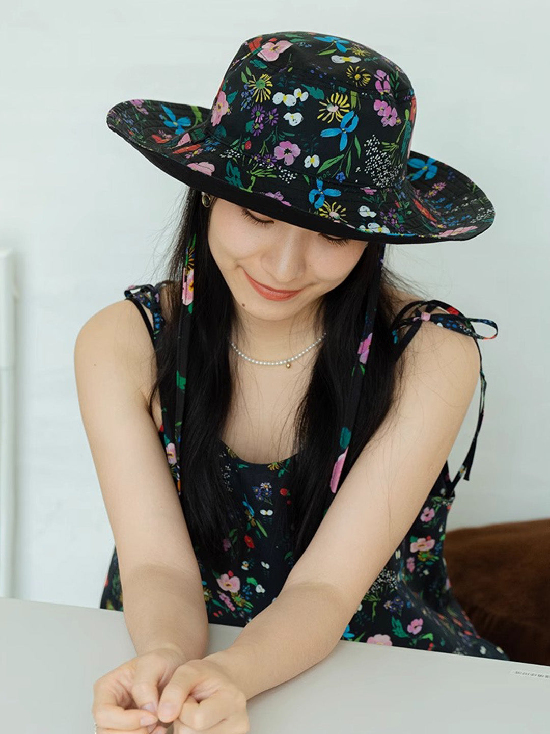 Chowxiaodou Floral Printed Bucket Hat