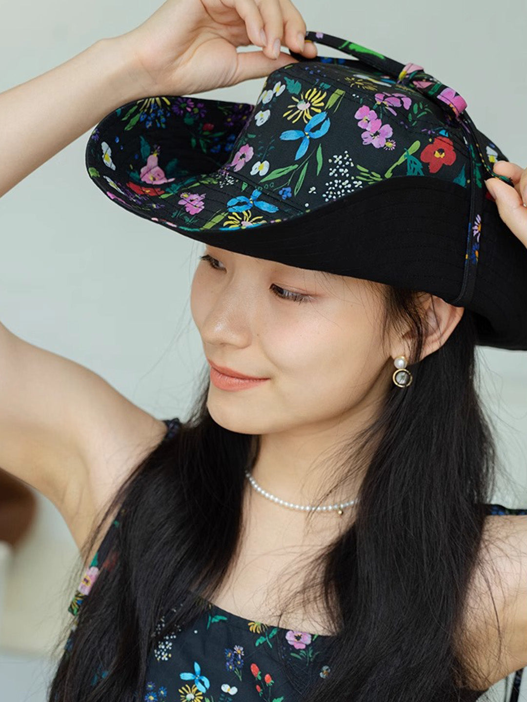 Chowxiaodou Floral Printed Bucket Hat