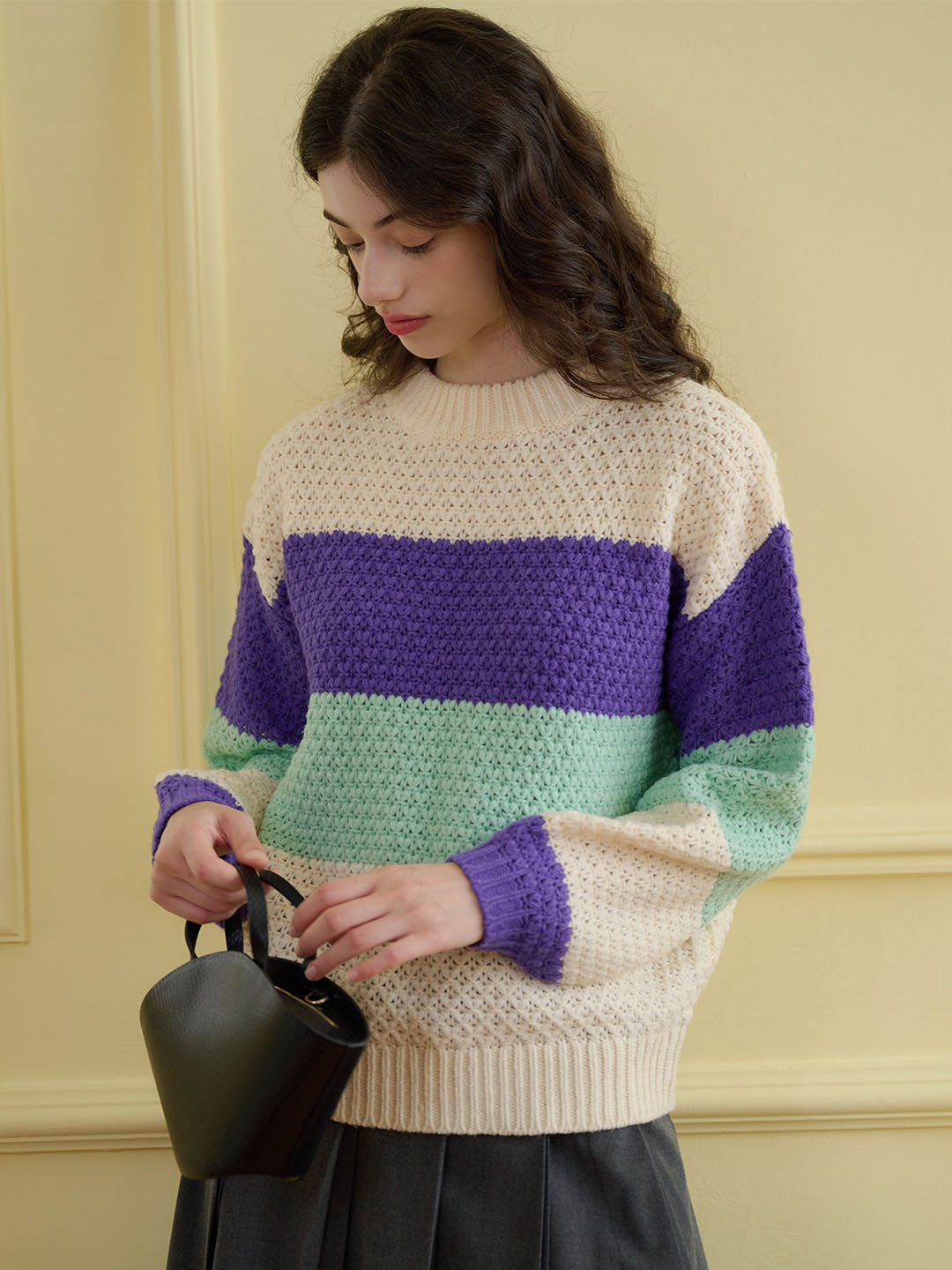 【Black Friday】Esther Color-Blocked Ribbed Cozy Sweater