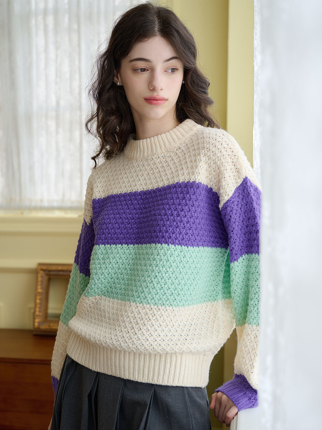 【Final Sale】Esther Color-Blocked Ribbed Cozy Sweater