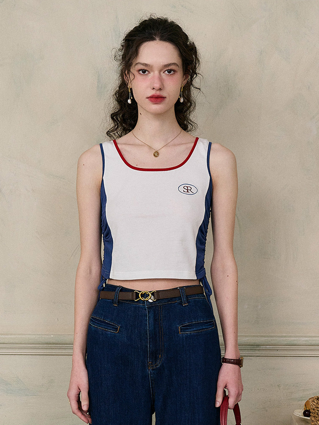 【Final Sale】Ophelia Round Neck  SR Logo Camisole Top