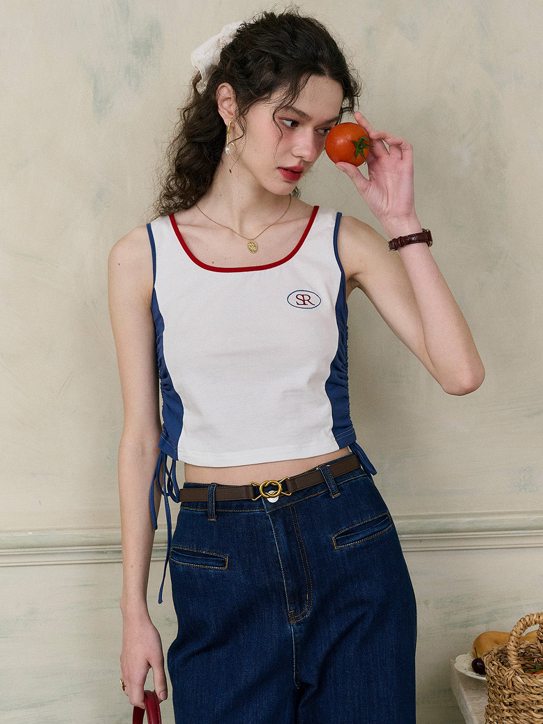 【Final Sale】Ophelia Round Neck  SR Logo Camisole Top