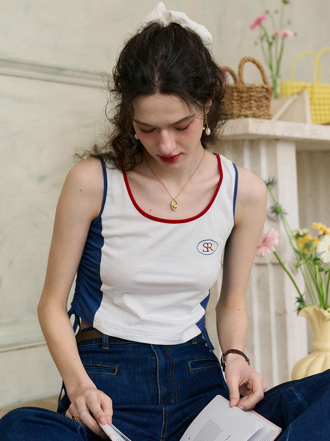 【Final Sale】Ophelia Round Neck  SR Logo Camisole Top