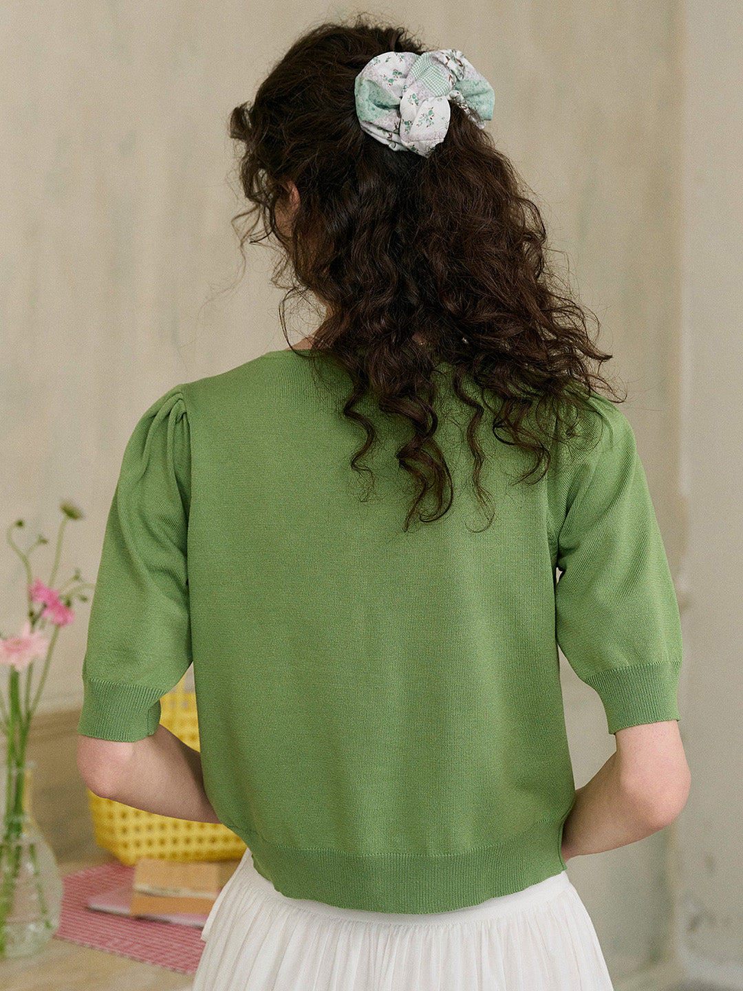 【Final Sale】Bella V-Neck Embroidery Knit Blouse