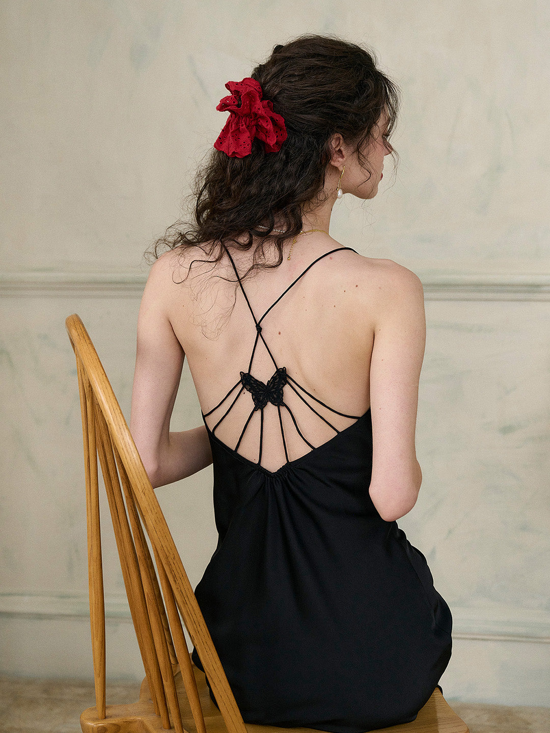 【Black Friday】Amaris Versatile V-Neck Back Lace-up Black Suspender Dress