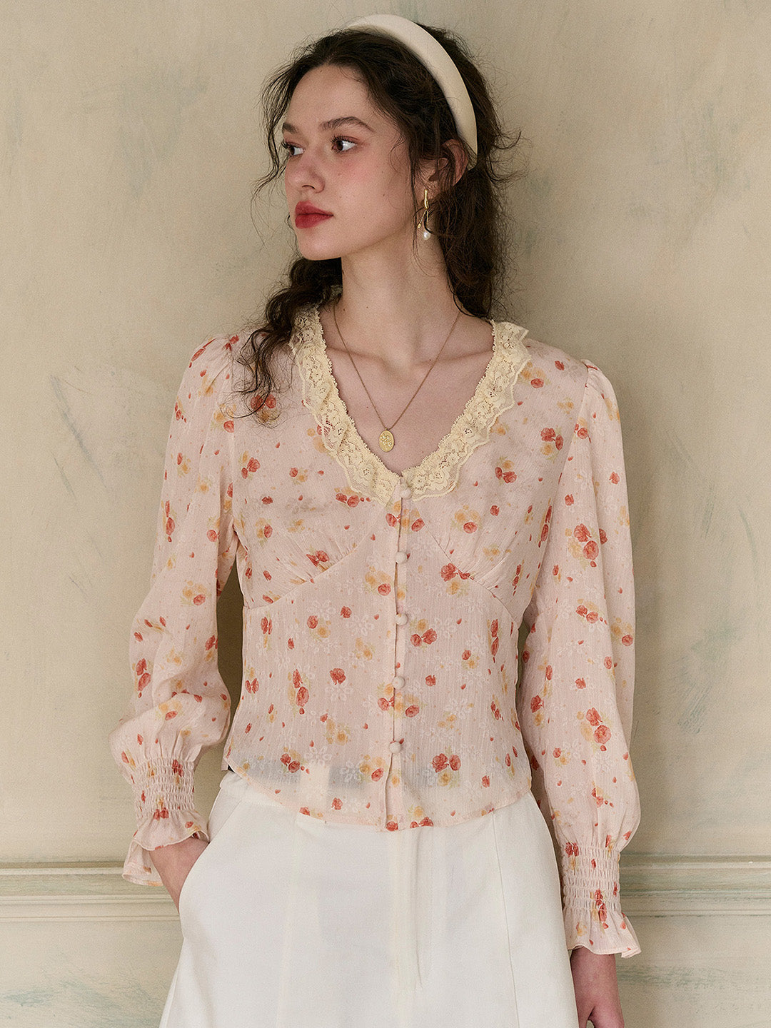 【Final Sale】Laurel V-Neck Floral Blouse - Yellow