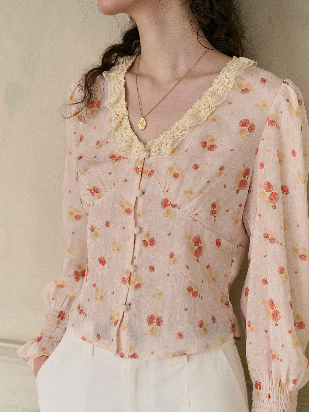 【Final Sale】Laurel V-Neck Floral Blouse - Yellow