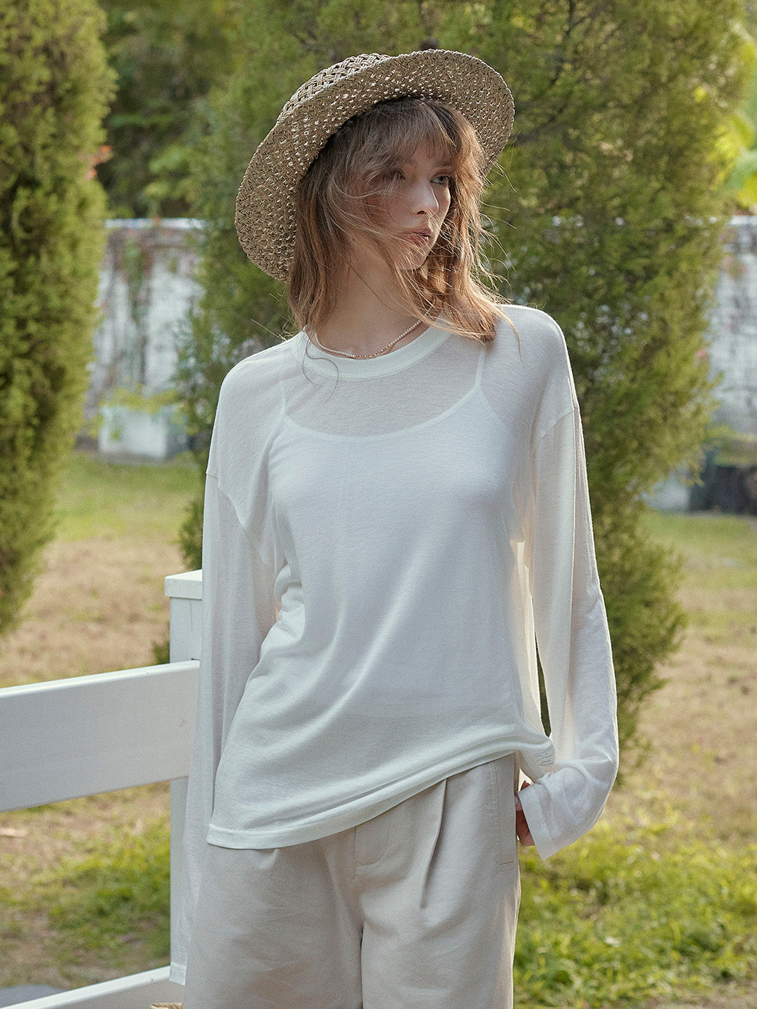 Gracelyn Round Neck Sun Protection Top