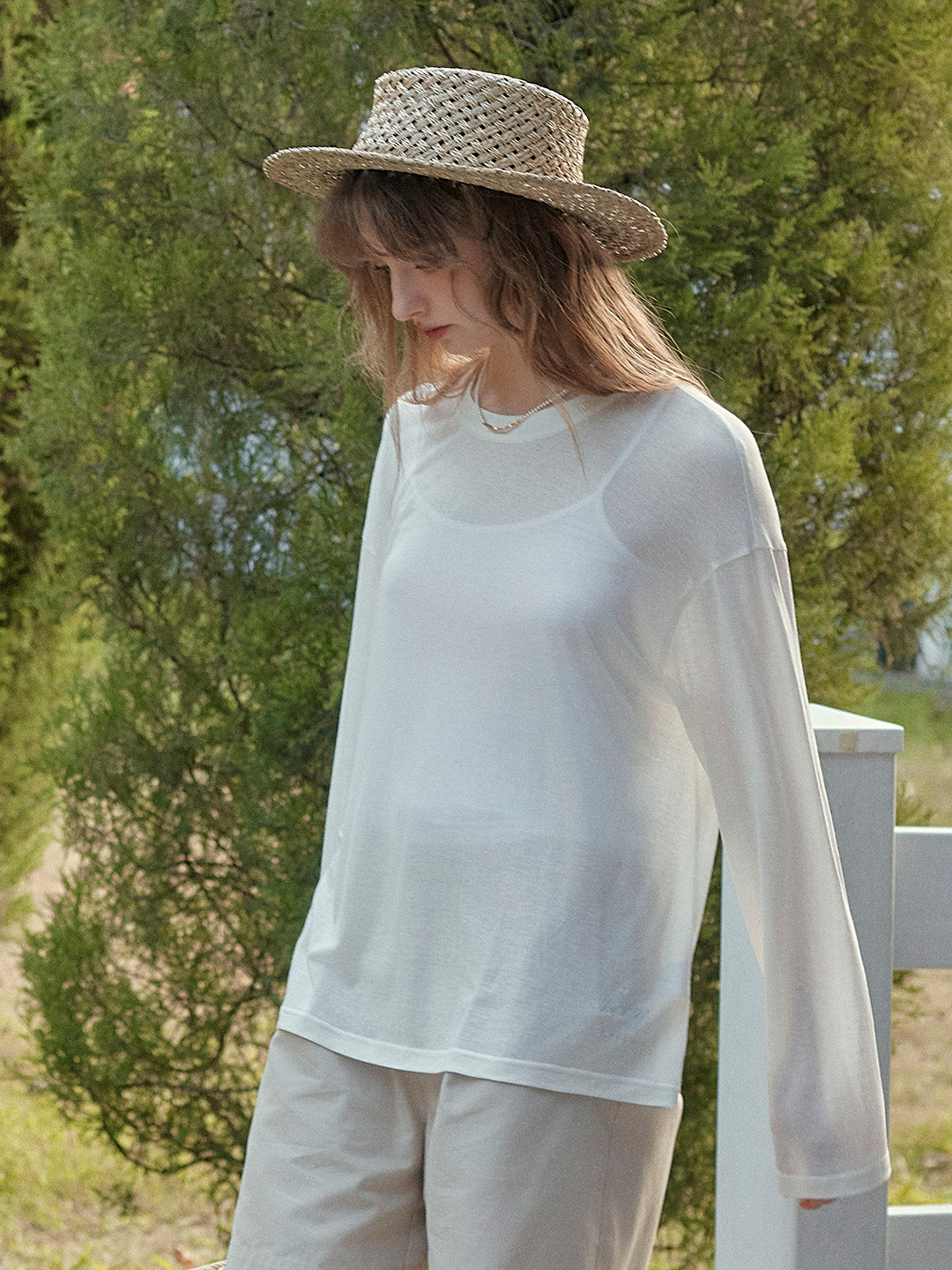 Gracelyn Round Neck Sun Protection Top