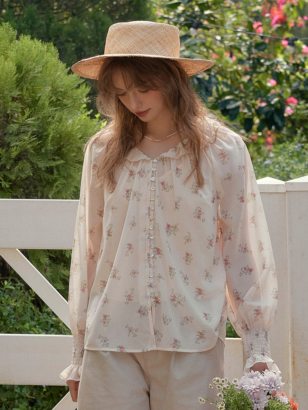 Jessamine Round Neck Floral Blouse