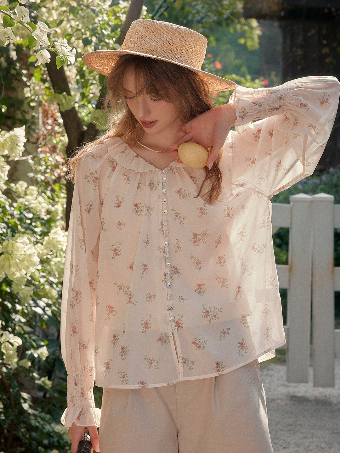 Jessamine Round Neck Floral Blouse