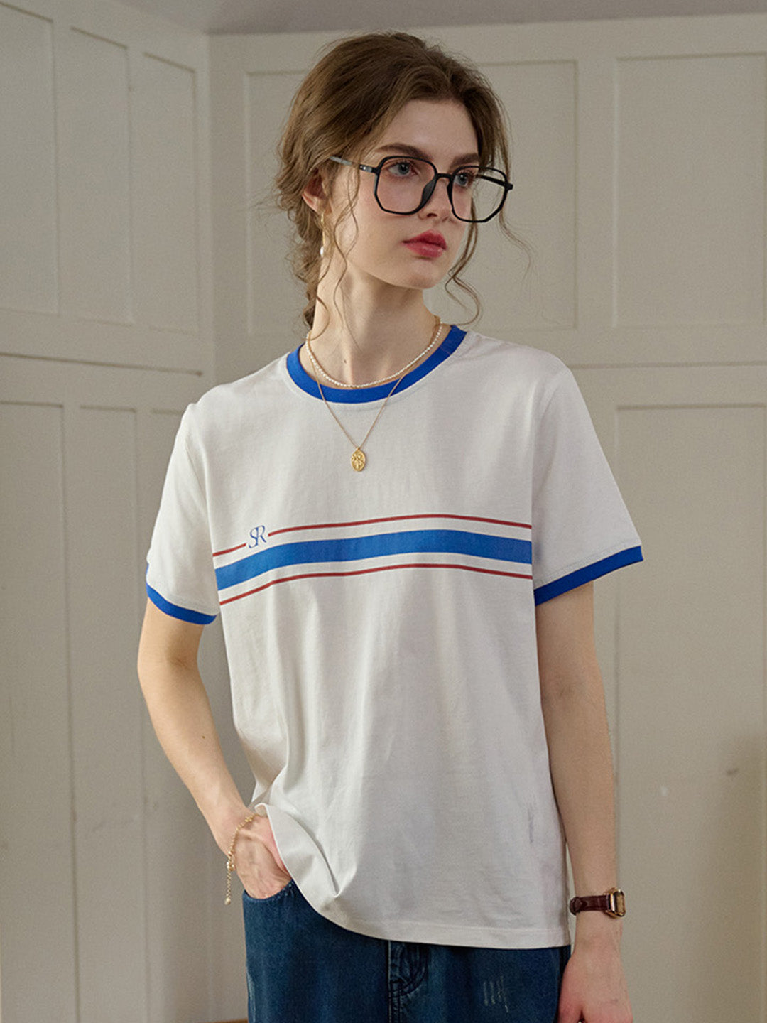 【Final Sale】Allison Round Neck 100% Cotton T-shirt