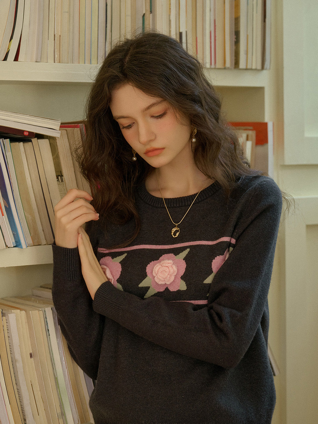 【Final Sale】Aria 3D Floral Knit Sweater